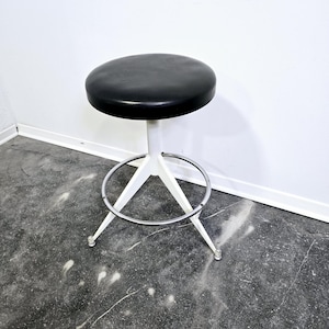 1970s Italian Industrial Stool: Adjustable Height Vintage Craft