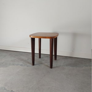 1960s Wooden Coffee Table or Stool: Brown Vintage Accent Piece