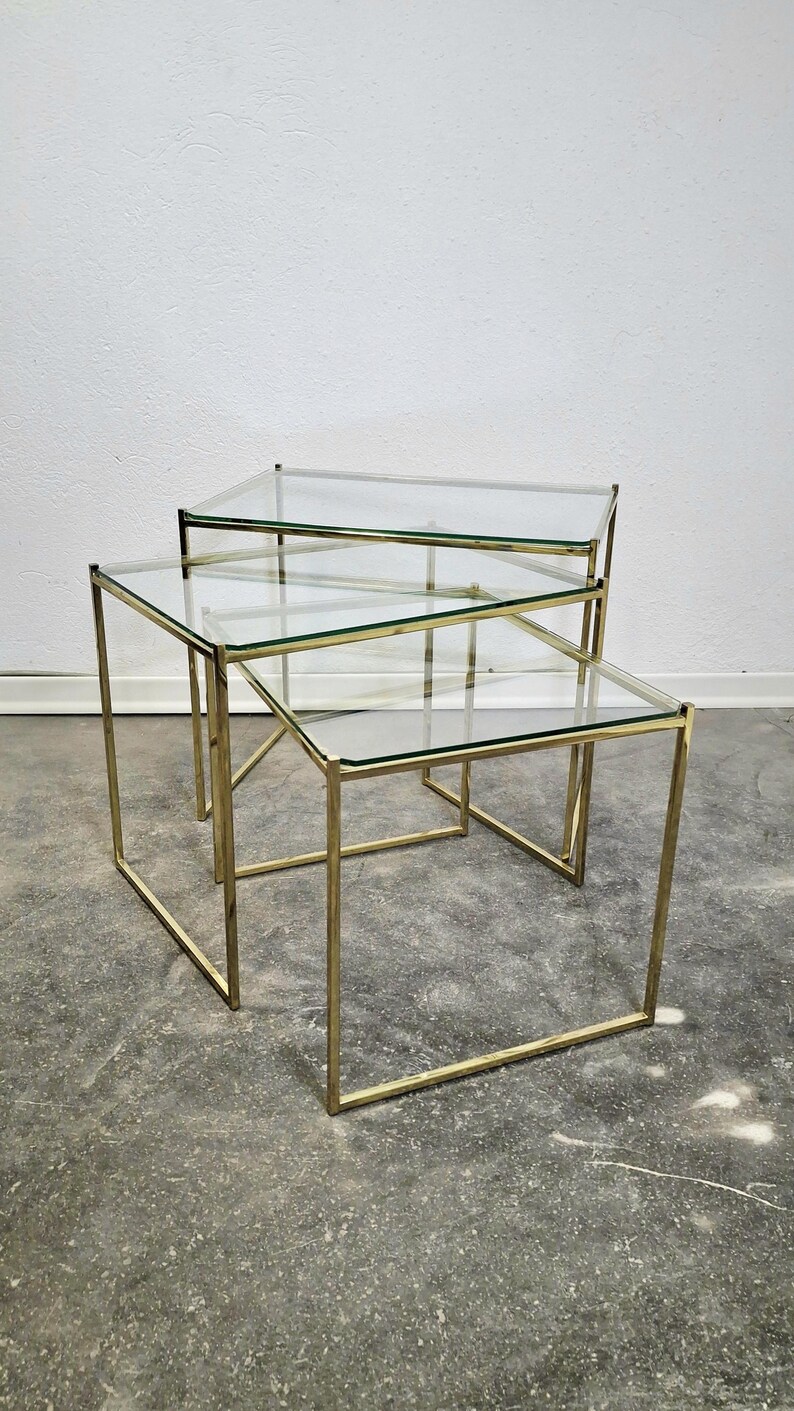 70s Vintage Hollywood Regency Nesting Tables (set of 3) - Etsy Australia