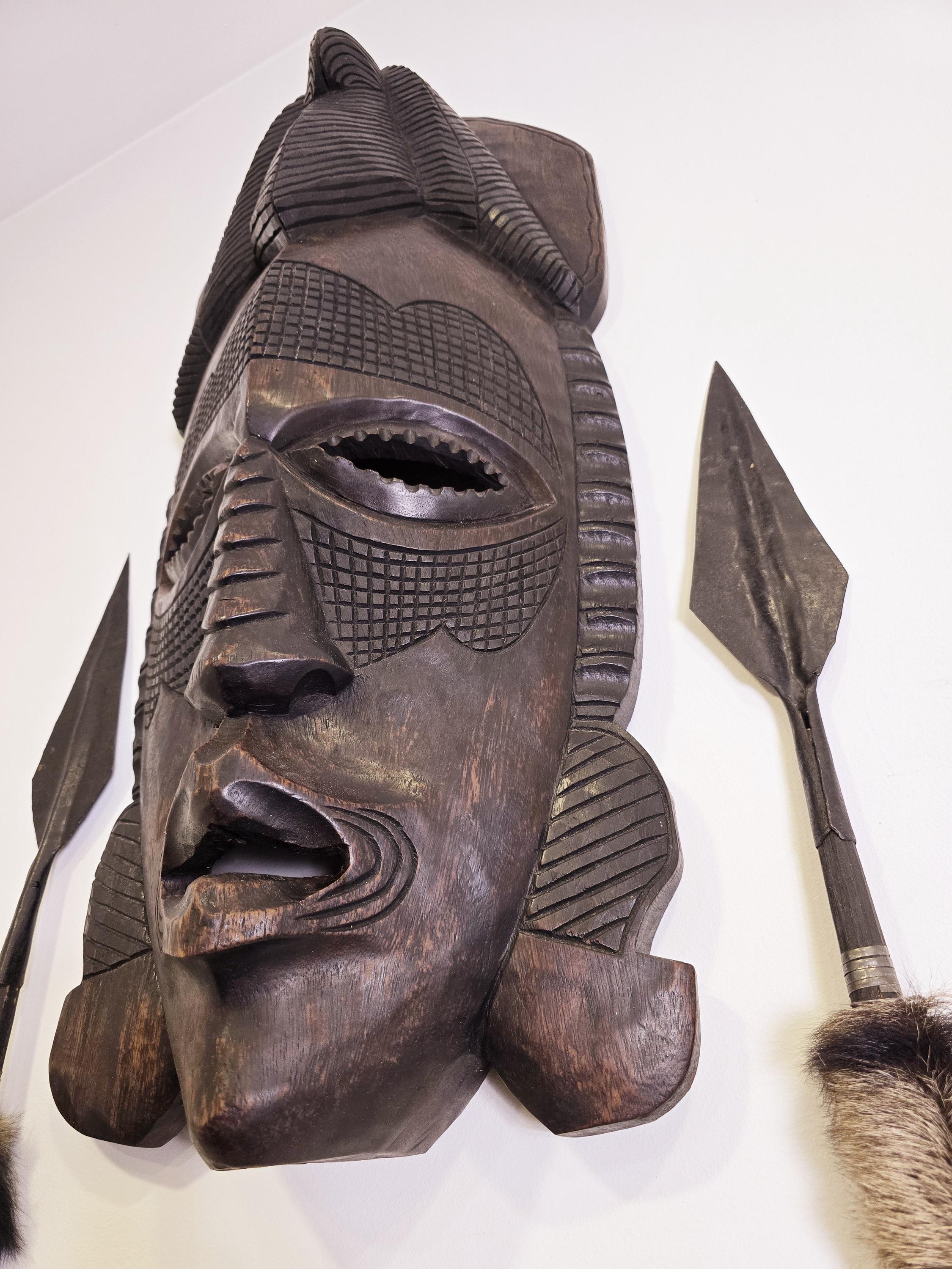 African Mask 1990s With Spears - Etsy