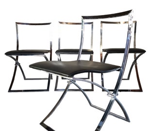 Marcello Cuneo, Model "Luisa", 1970s Set of 4 Dining Chairs