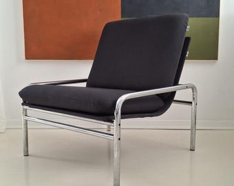 Bauhaus Style Chromed Lounge Chair, 1980s