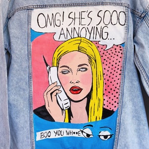 Mean Girls Hand Painted Denim Jacket