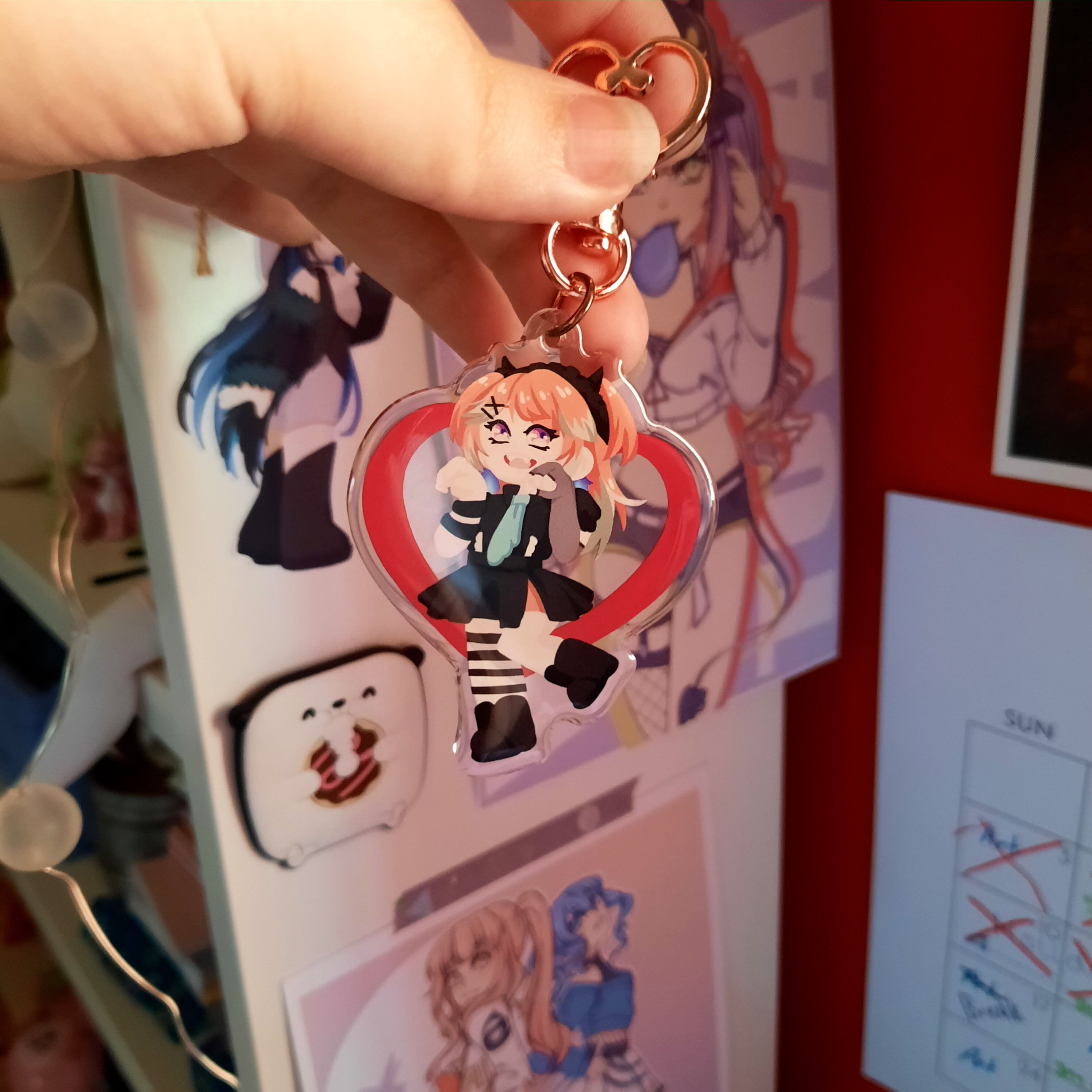 Hololive EN Myth Takanashi Kiara Cover Inspired Kawaii Acrylic Keychains