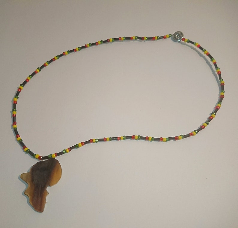 African Map Beaded Necklace