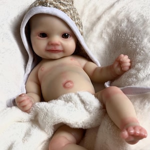 12-inch silicone reborn baby doll, silicone baby girl with open eyes, special gift, full silicone body