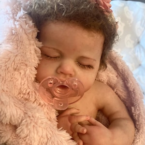 Full Body Platinum Silicone Reborn Baby Girl 18 Inch | Hand-Rooted Hair | Lifelike Newborn Doll | Artist Made Spain | Weighted OOAK