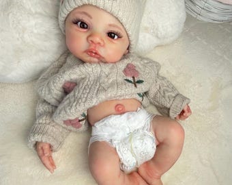 Full Body Platinum Silicone reborn Baby Doll 18” | Bath Safe | Hand Painted Reborn