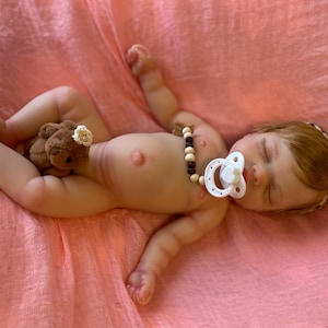 Mini silicone baby doll, 11 inches, full silicone body, this listing is for a doll only, hair grafted