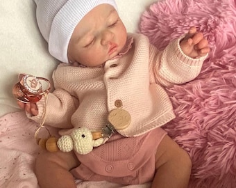 Full Body Platinum Silicone Reborn Baby Girl 18 Inch Handmade Newborn Realistic Lifelike Collectible Art Doll Gift