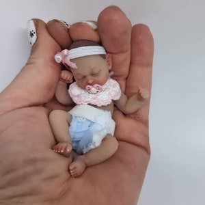 Full body silicone baby girl 8.5cm 3.4 in full silicone baby, newborn doll image 2