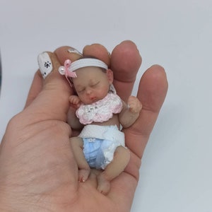 Full body silicone baby girl 8.5cm 3.4 in full silicone baby, newborn doll image 6
