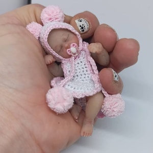 Full body silicone baby girl 8.5cm (3.4 in) full silicone baby, newborn doll