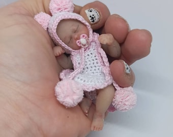 Volledig siliconen babymeisje 8,5 cm (3,4 inch) volledige siliconen baby, pasgeboren pop