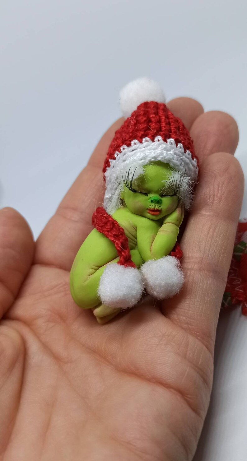 Baby grinch dollmini fantasy green baby doll 17 | Etsy