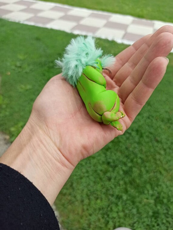 Baby Grinch Boy Doll Miniature Mini Fantasy Green Baby Doll Etsy