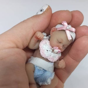 Full body silicone baby girl 8.5cm 3.4 in full silicone baby, newborn doll image 4