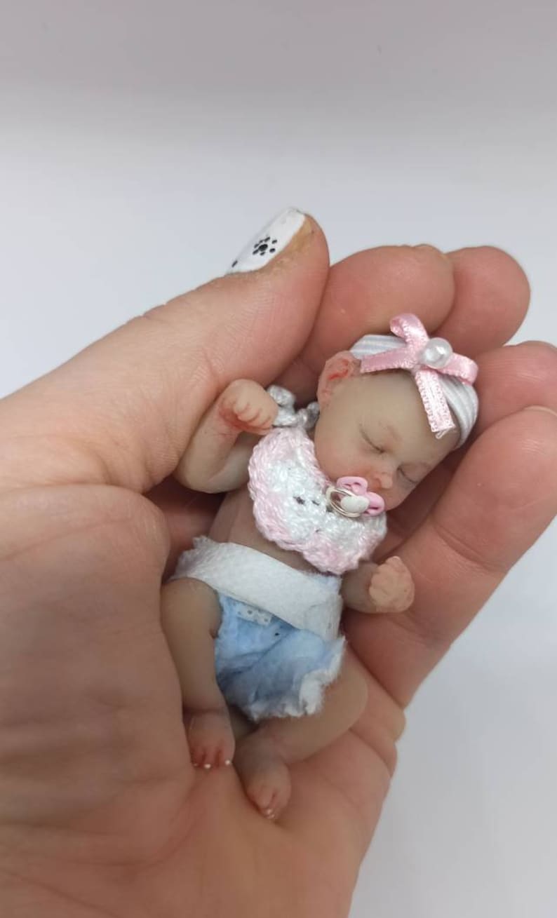 Full body silicone baby girl 8.5cm 3.4 in full silicone baby, newborn doll image 4