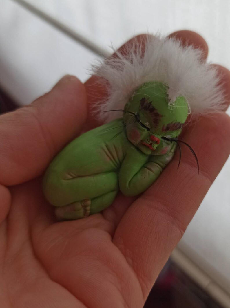 Baby Grinch Dollmini Fantasy Green Baby Doll 17 Etsy