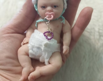 Full body silicone baby girl 12cm [4.8") full silicone body, reborn baby