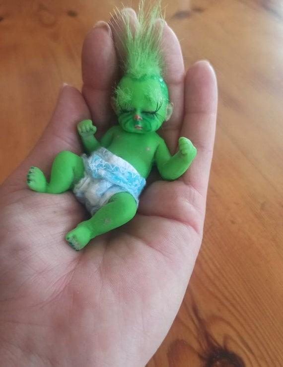 Bébé coquin vert, Grinch de bébé en silicone pour tout le corps 8,5 cm 3,4  pouces - Etsy France