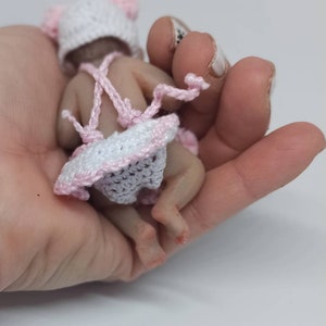 Full body silicone baby girl 8.5cm 3.4 in full silicone baby, newborn doll image 5