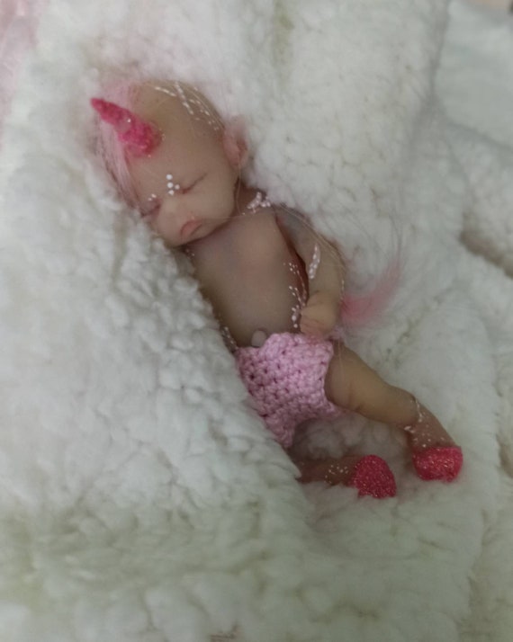 Mini Silicone Baby Girl Doll Baby Unicorn Silicone Tiny Fantasy