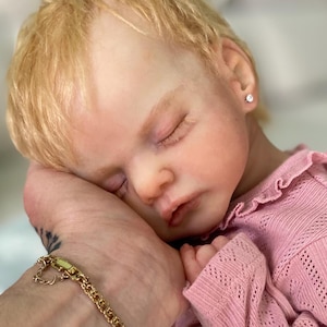 full body silicone baby with rooted hair