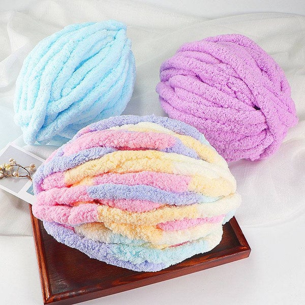 37 couleurs 240g/rouleau 27m * 2cm tricot Crochet Chenille fil épais velours fils pour bricolage faisant des accessoires couverture de lit pour animaux de compagnie