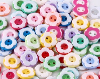 12.5mm 100pcs Multicolor High Quality Cute Flower Resin Buttons For Sweaters Shirts Cardigans Tops