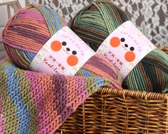 21 couleurs 100g 3mm haute qualité 6 plis panaché lait coton à tricoter Crochet fil pour poupée à monter soi-même faisant des accessoires de vêtement