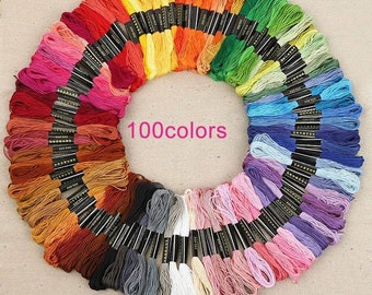 12/24/36/50/100pcs Colorful Cross Stitch Thread Hand Embroidery Sewing Skeins Cotton Floss Craft Lines