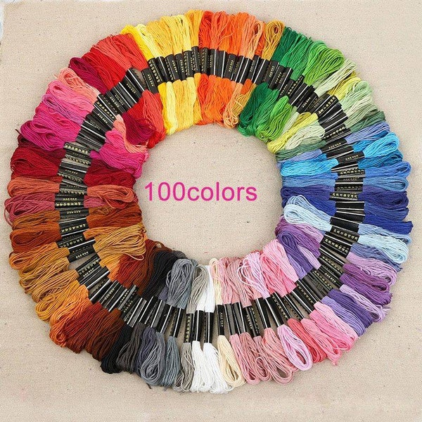 12/24/36/50/100pcs Colorful Cross Stitch Thread Hand Embroidery Sewing Skeins Cotton Floss Craft Lines
