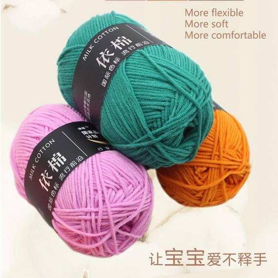 3 Ply Milk Cotton Yarn for Crochet, Amigurumi, and Punch Needling