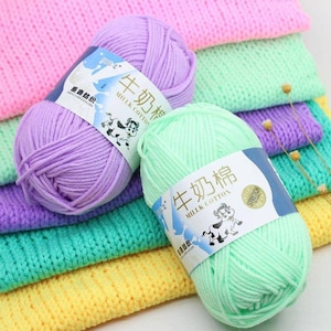 01-74colors 5-ply 50g High Quality Milk Cotton Knitting Crochet Yarn Doll Making Accessories