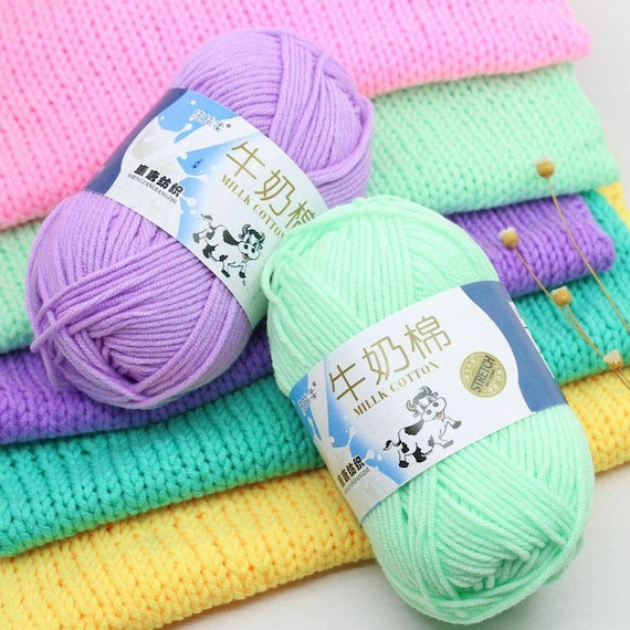 Hot Sale 50g Crafts 3ply Mixed Job Knitting Wool Yarn Hand Crochet Soft  Milk Cotton Yarn Baby Super Soft Wool Yarn