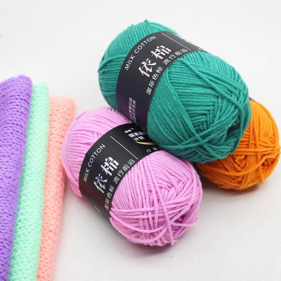 86colors01-70 50g High Quality 4-ply Milk Cotton Knitting Crochet Yarn Baby  Wool 