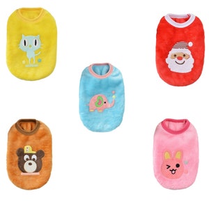 5Style XXXS/XXS/XS Cute Animal Thick Flannel Mini Puppy Sweater Clothes Clothing For Baby Pet Teacup Small Dogs Cats image 1