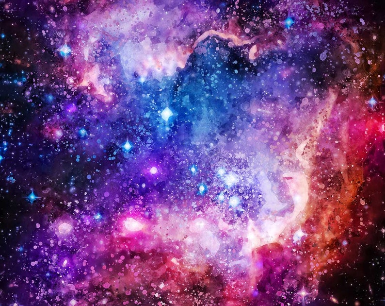 12 Nebula Watercolor Backgrounds Instant download Digital | Etsy