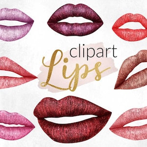 15 PNG Glitter Lips Clipart, Handdrawn Lips, Instant download, Luxury Glam Lips, Kisses, Red Glitter Lips, design elements