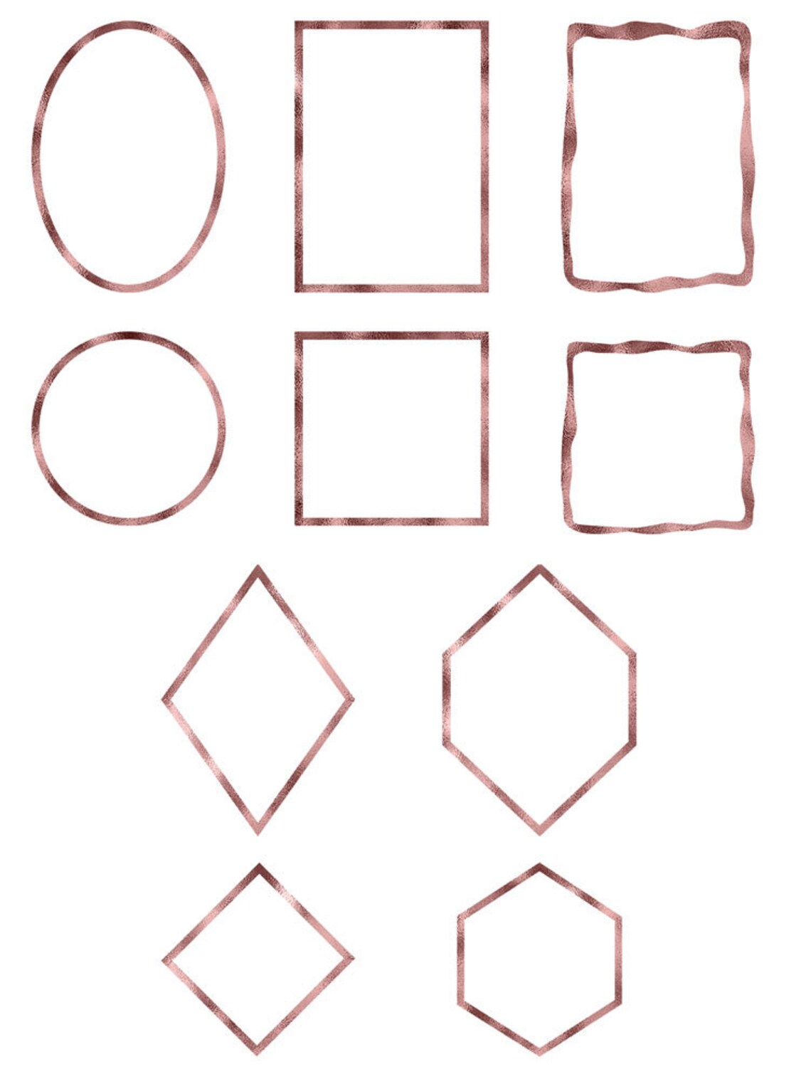 10x3 Pcs Digital Rose Gold Frames Digital Pack Instant Etsy