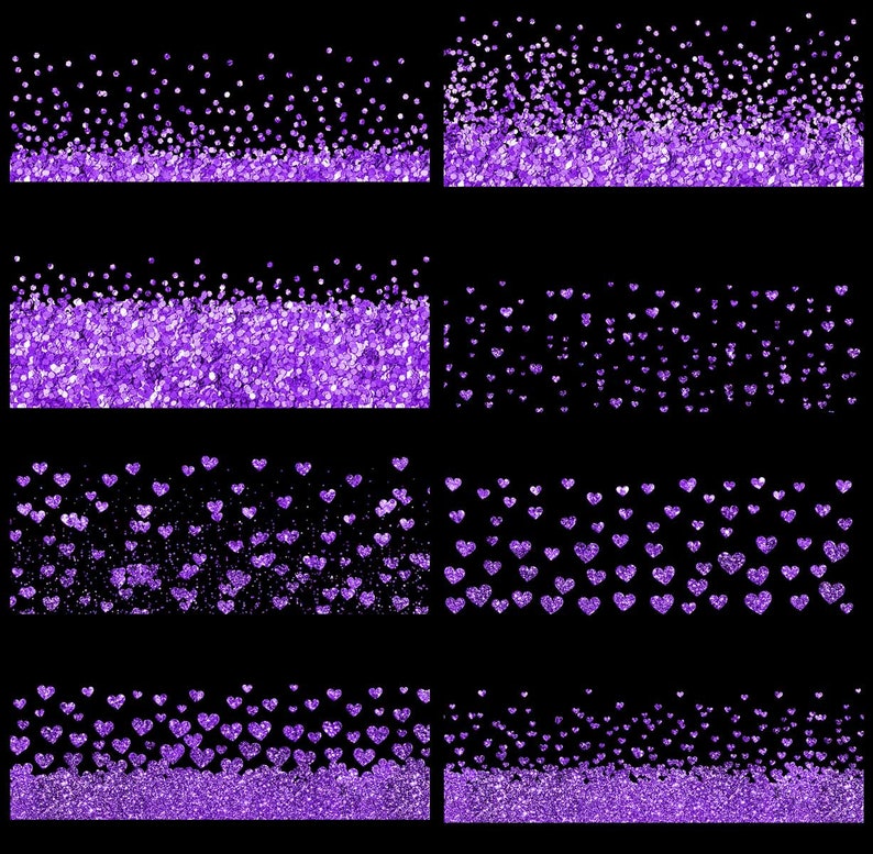 16 Purple Glitter borders Border Overlays Digital Files | Etsy