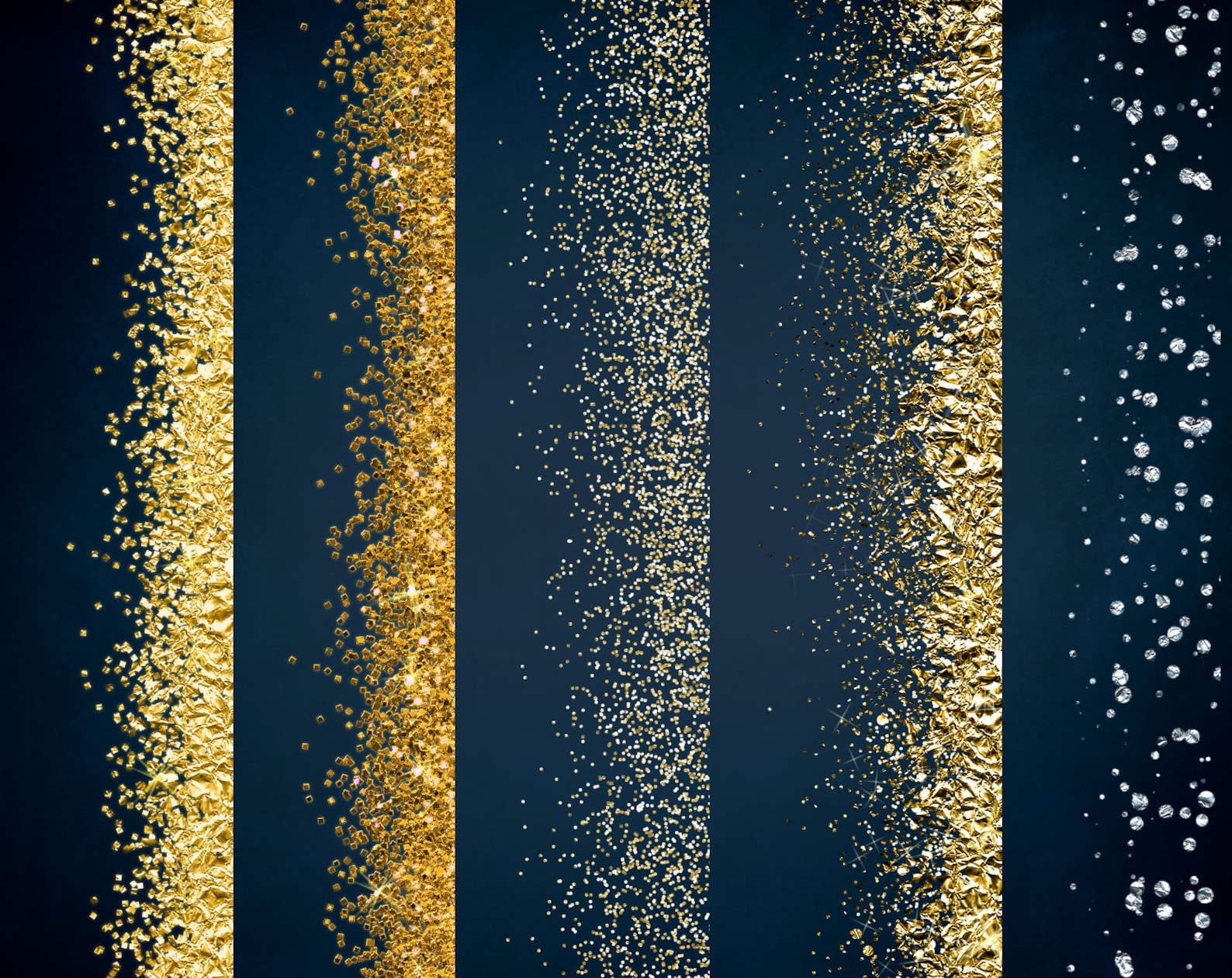 10 Foil and Glitter Frames Gold Ans Silver Frames Digital Etsy