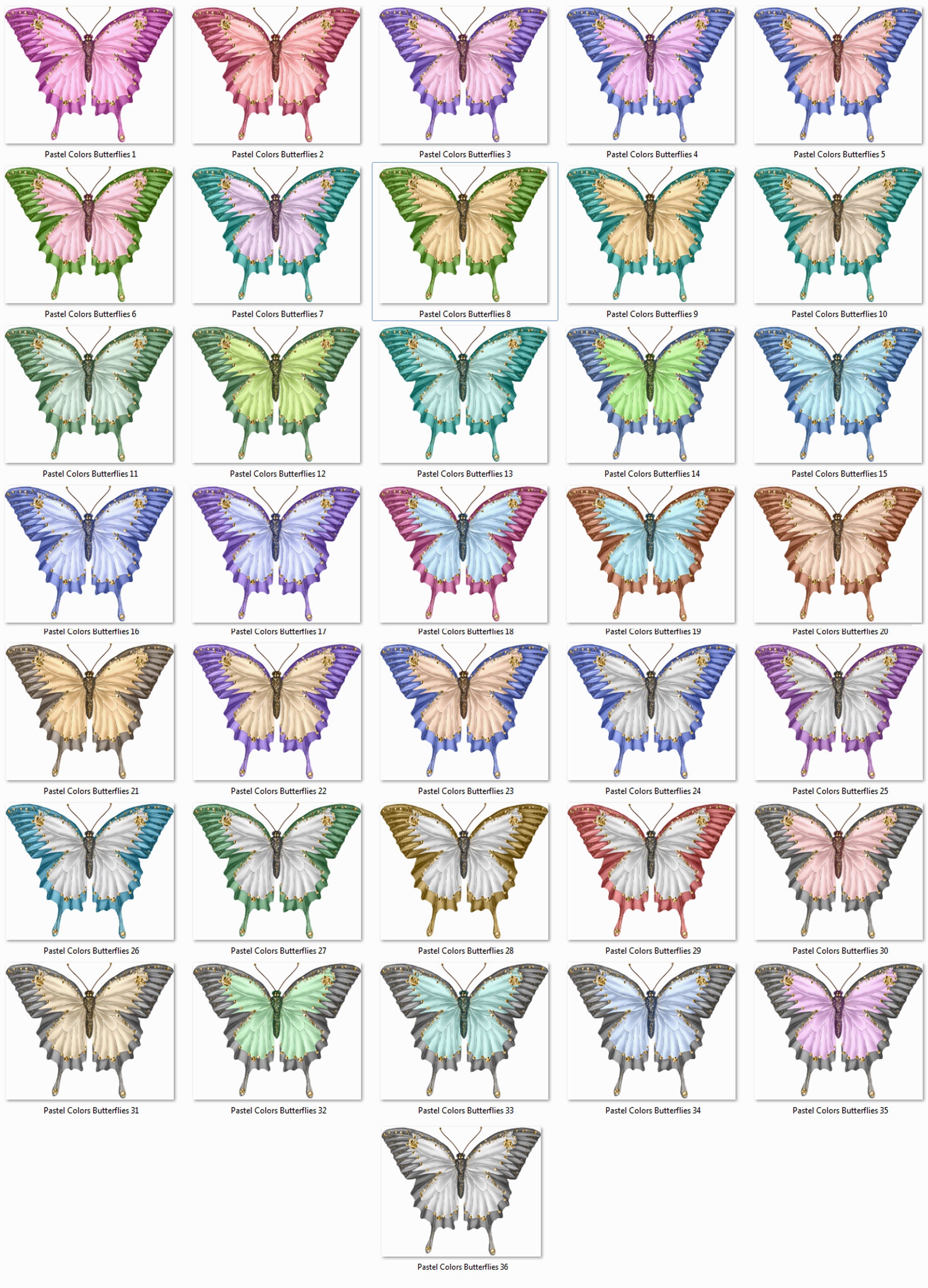 36 PNG Pastel Colors Butterflies Clip Art Digital - Etsy Israel