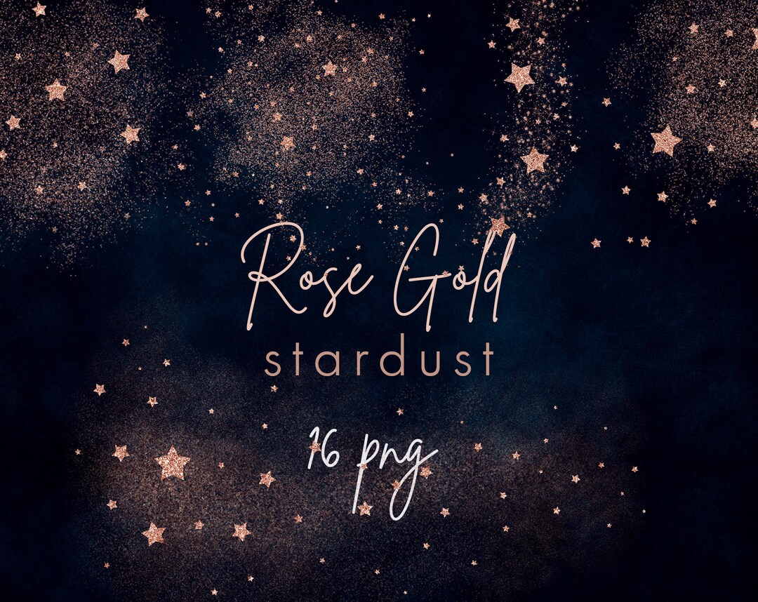 16 PNG Digital Rose Gold Stardust Instant Download Design - Etsy