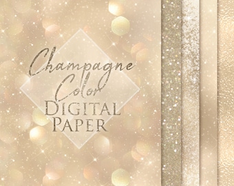 12 Champagne Color Digital Paper, Abstract Background, sweet textures, Instant download, Digital files, Digital Paper pack, Bokeh background
