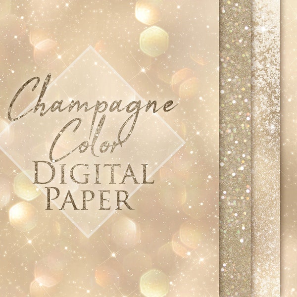 12 Champagne Color Digital Paper, Abstract Background, sweet textures, Instant download, Digital files, Digital Paper pack, Bokeh background