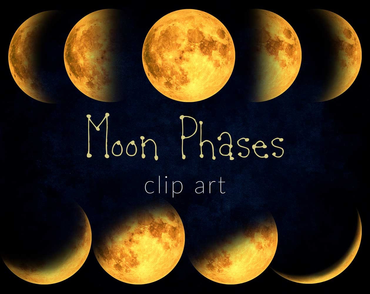 sparrow　AR×yellow moon 15 PNG Digital Yellow Moon, Instant Download, Design Elements