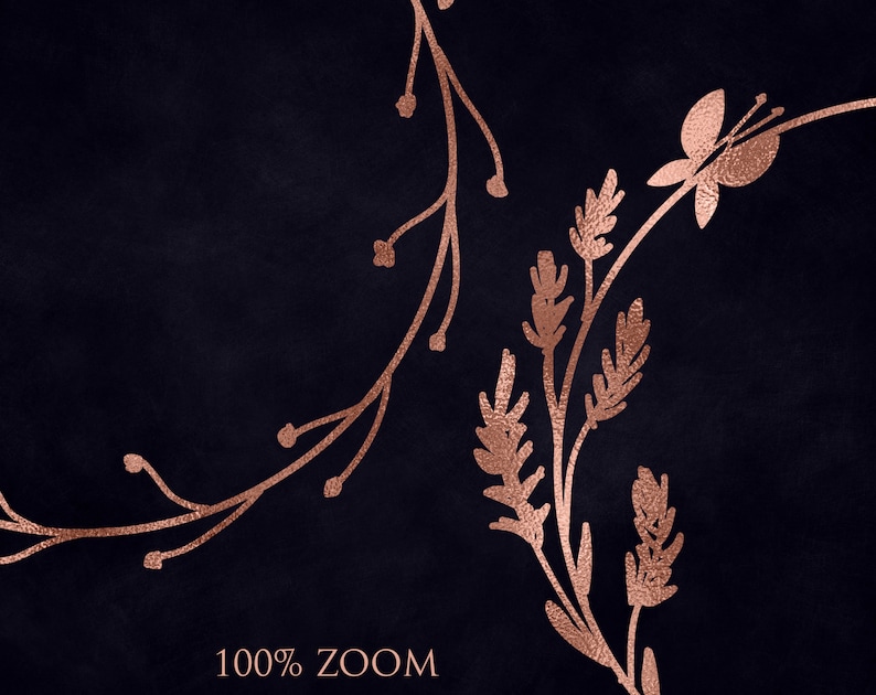 Rose Gold leaves Instant download 24 Rose Gold wreaths clip art Design elements Digital pack Floral overlays