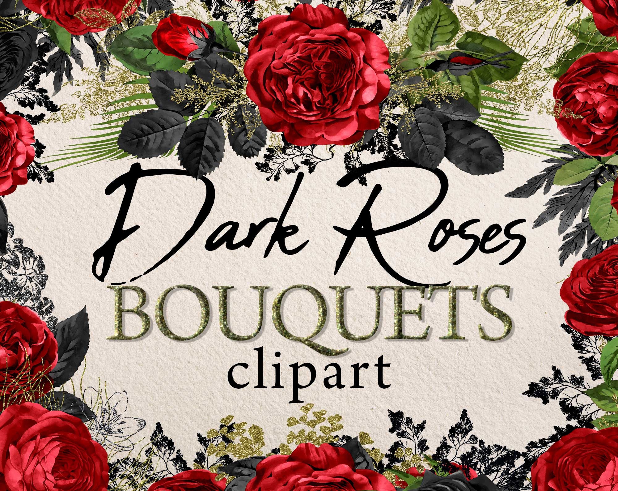 16 PNG Dark Red Roses Bouquets Gothic Bouquets Black Roses - Etsy Israel